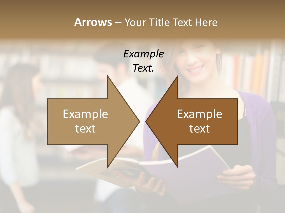 Female Library Row PowerPoint Template