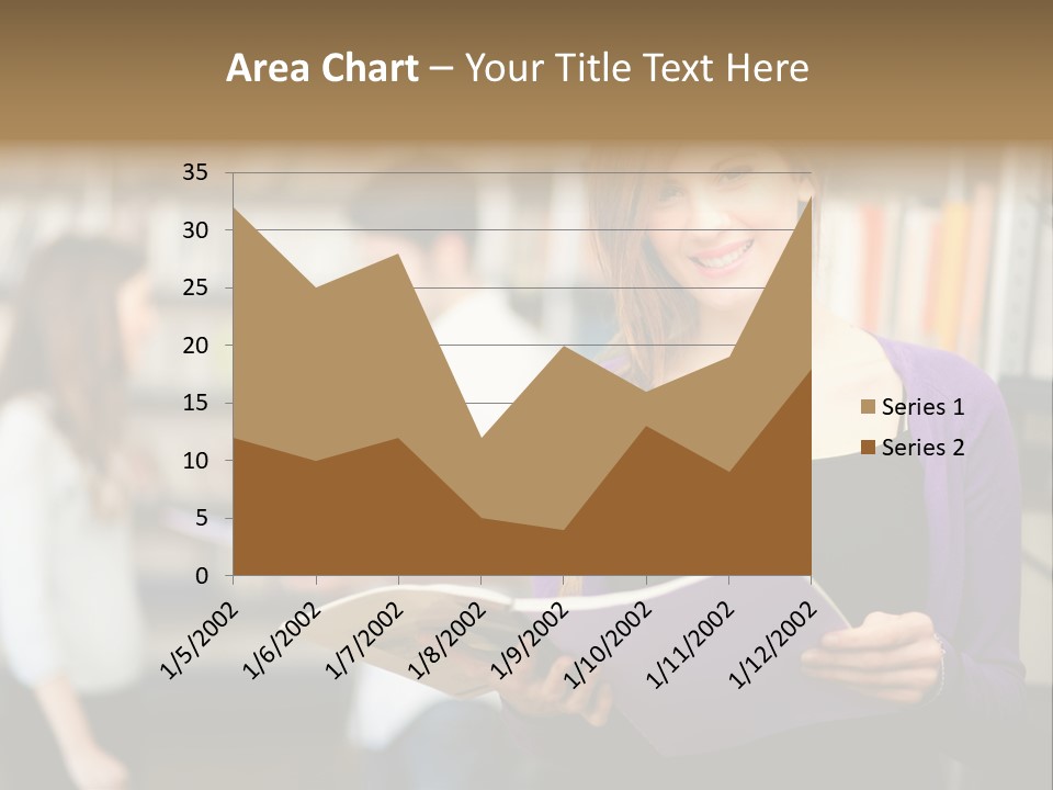 Female Library Row PowerPoint Template