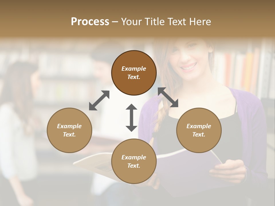 Female Library Row PowerPoint Template