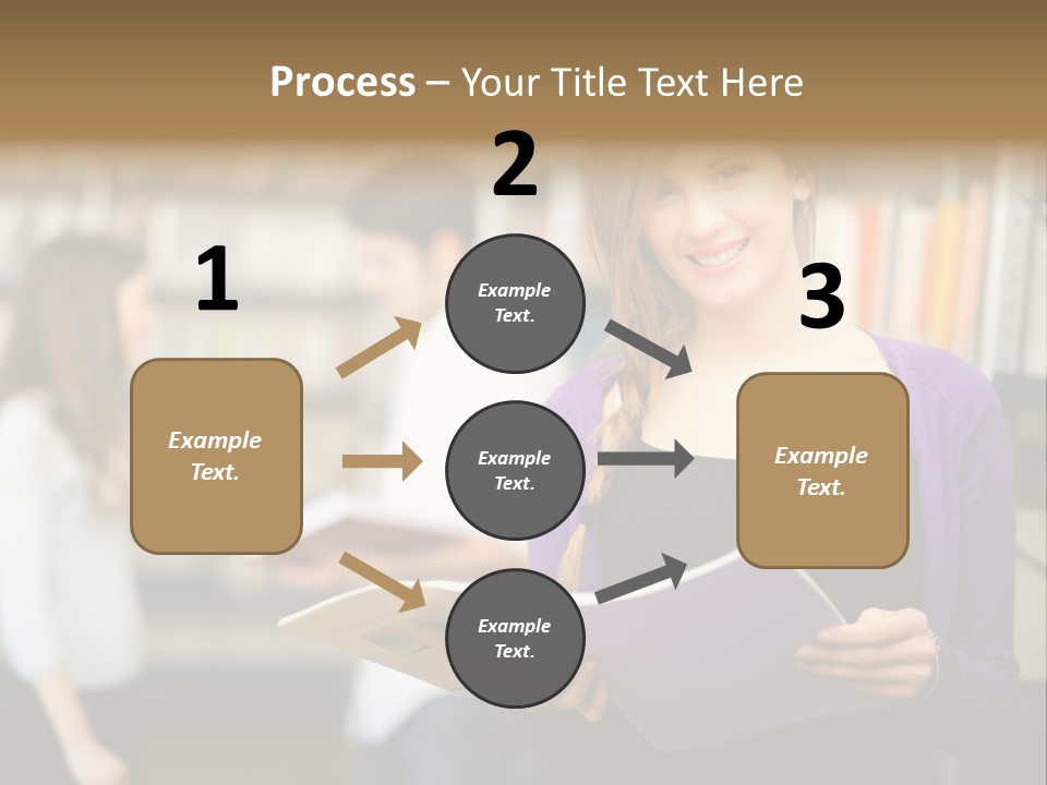 Female Library Row PowerPoint Template
