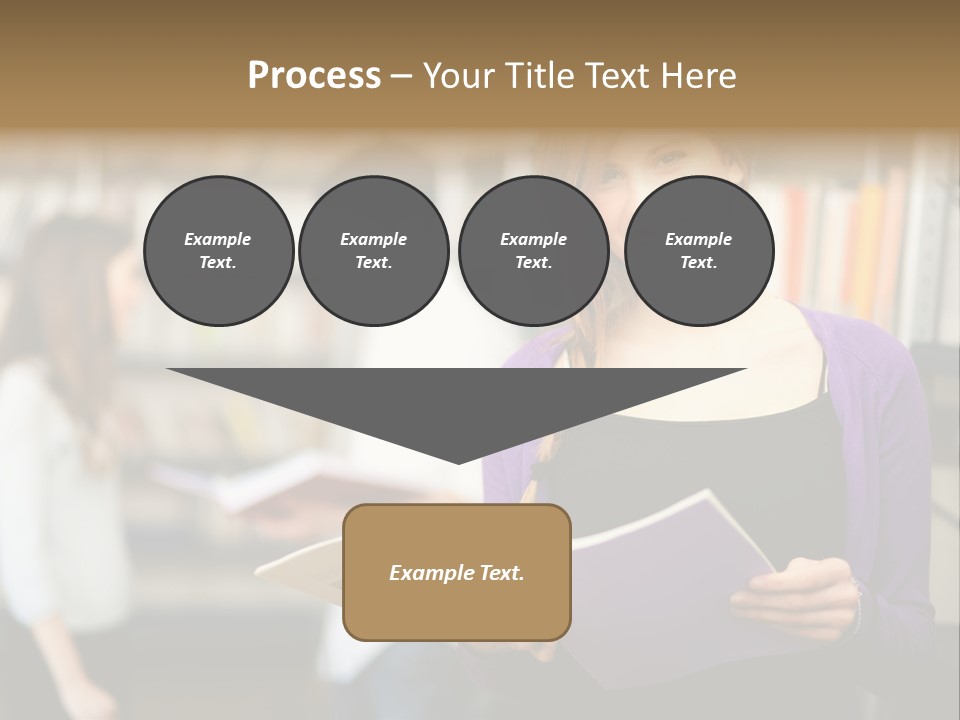 Female Library Row PowerPoint Template