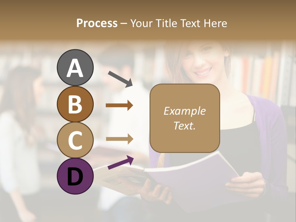 Female Library Row PowerPoint Template