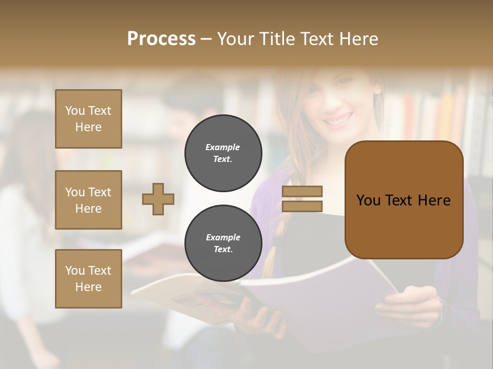 Female Library Row PowerPoint Template