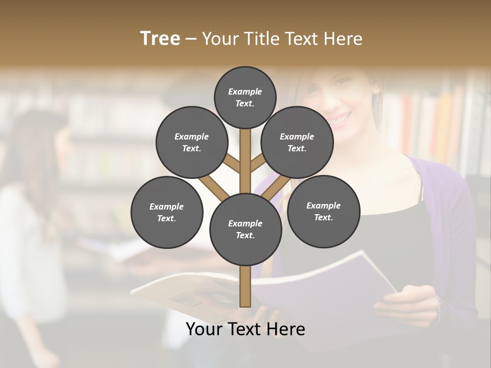 Female Library Row PowerPoint Template