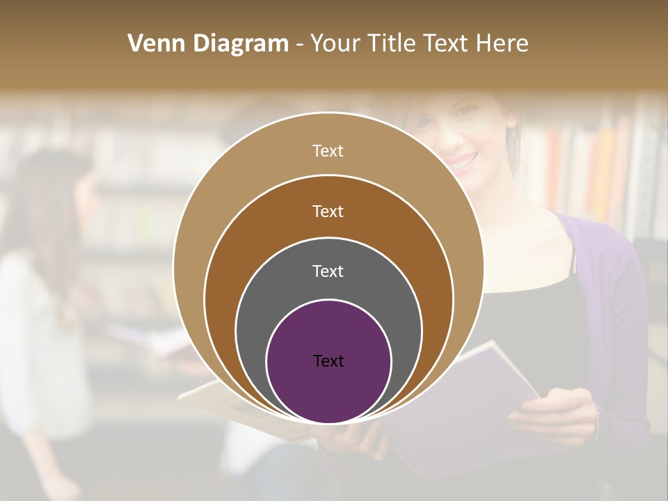 Female Library Row PowerPoint Template