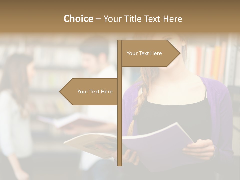 Female Library Row PowerPoint Template