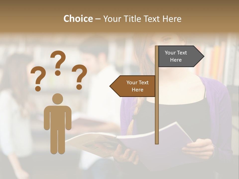 Female Library Row PowerPoint Template