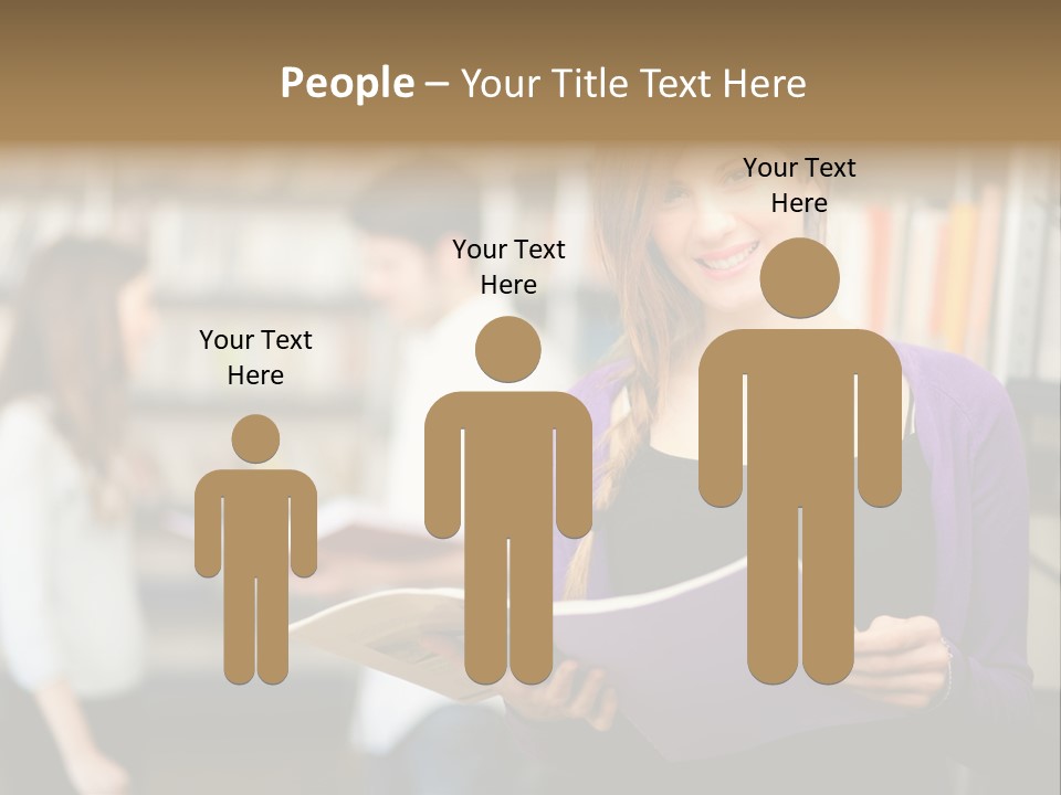 Female Library Row PowerPoint Template