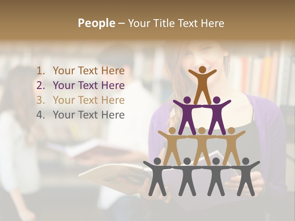 Female Library Row PowerPoint Template