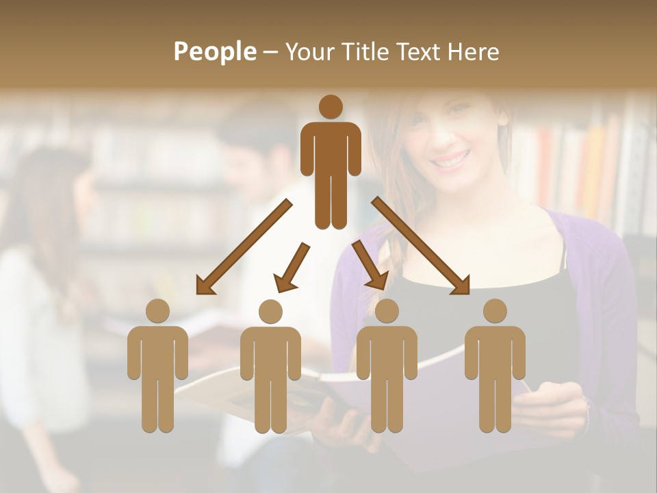 Female Library Row PowerPoint Template