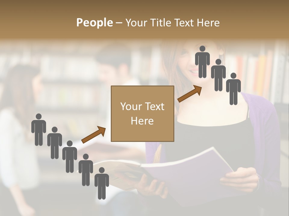 Female Library Row PowerPoint Template