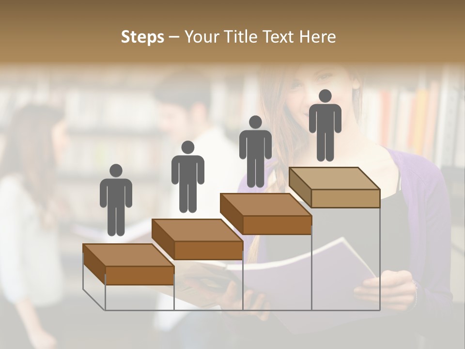 Female Library Row PowerPoint Template