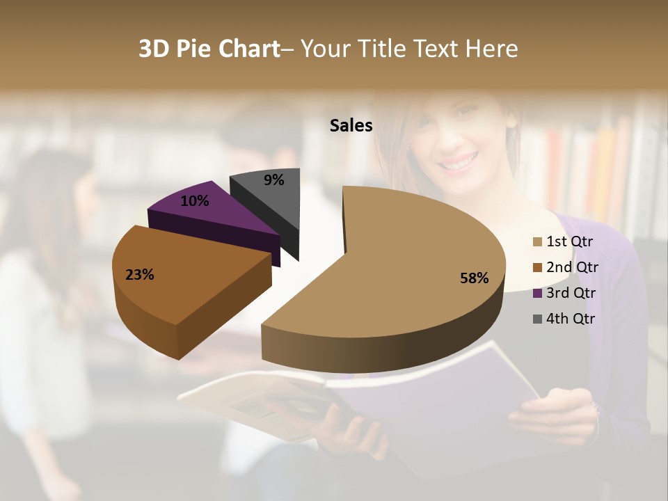 Female Library Row PowerPoint Template