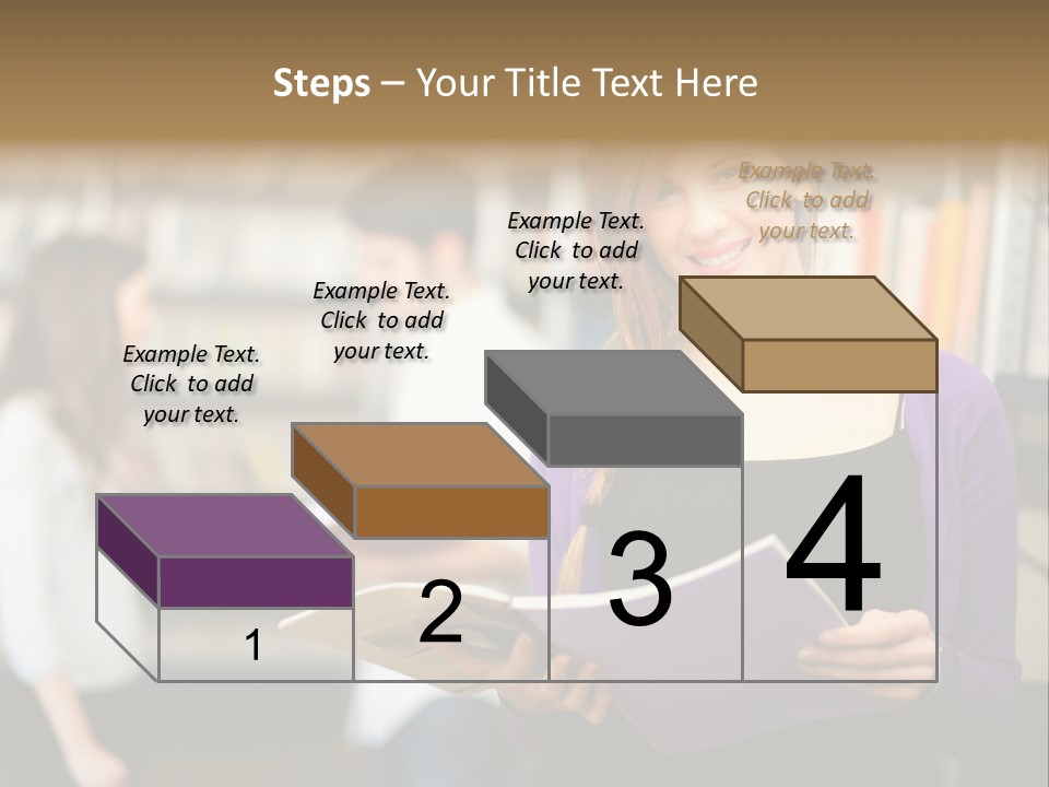 Female Library Row PowerPoint Template