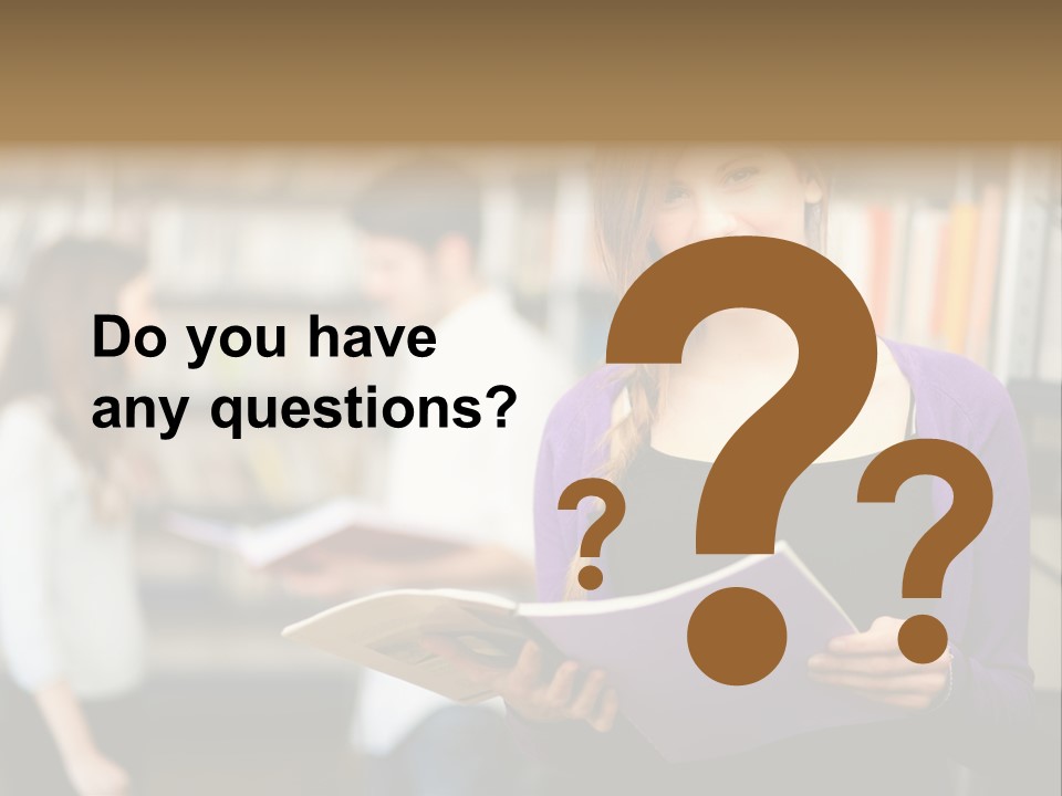 Female Library Row PowerPoint Template