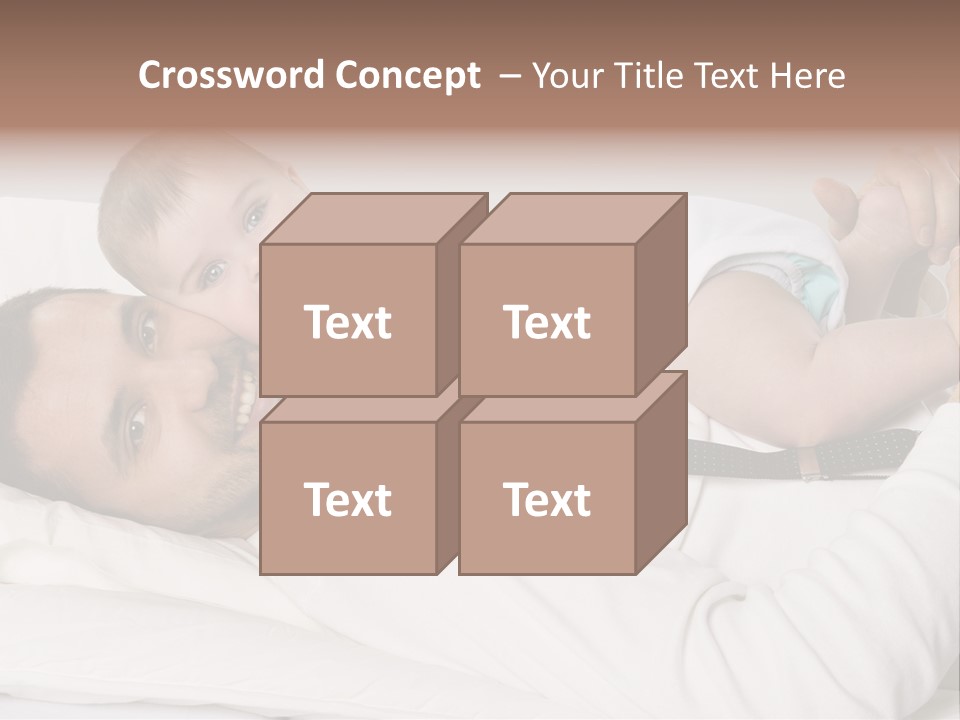 Playing Pillow Father PowerPoint Template