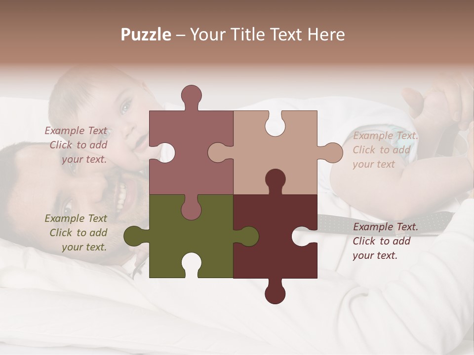 Playing Pillow Father PowerPoint Template