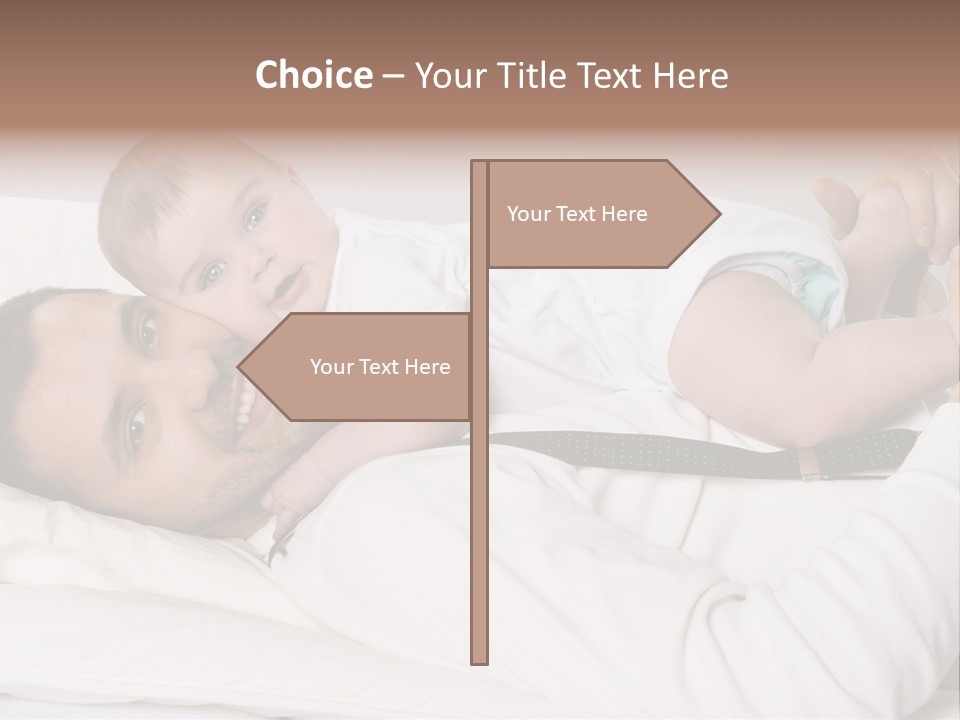 Playing Pillow Father PowerPoint Template