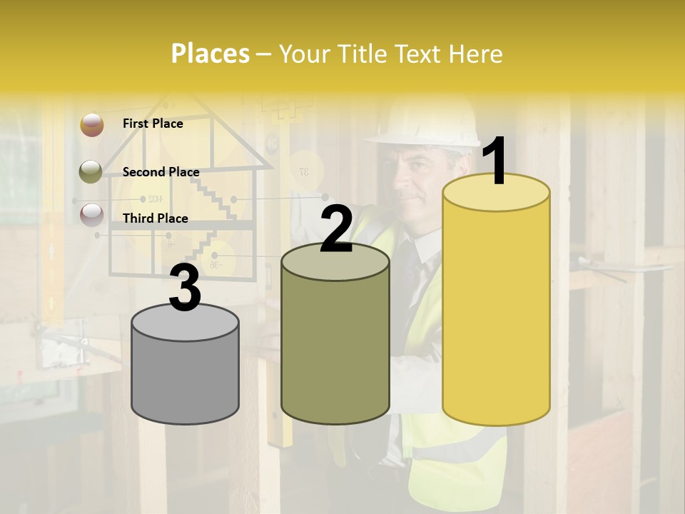 Examining Worker Yellow PowerPoint Template