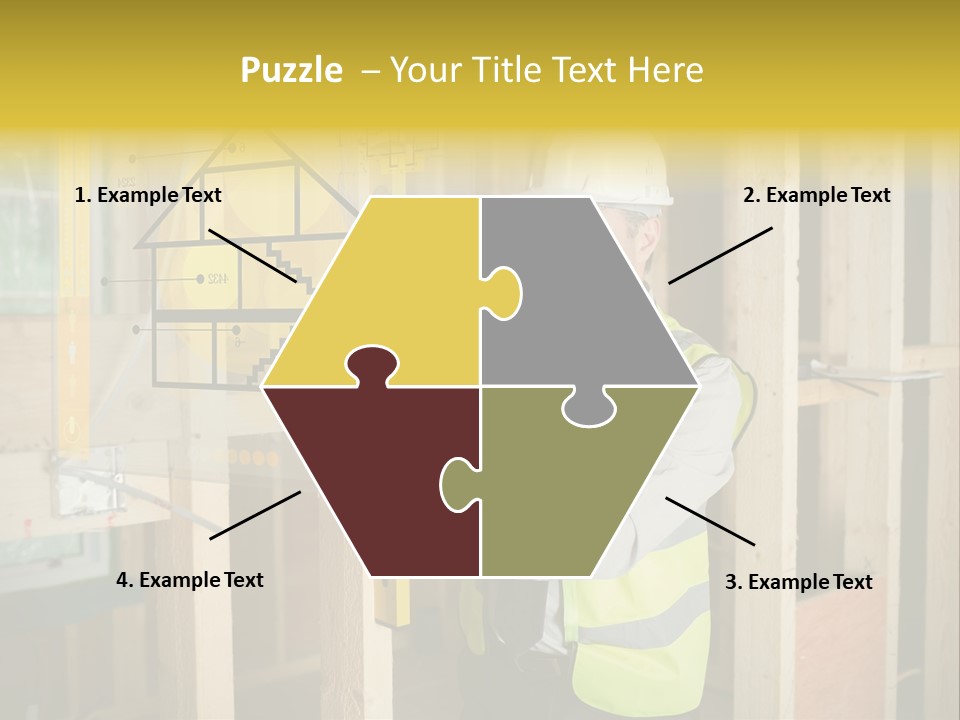 Examining Worker Yellow PowerPoint Template
