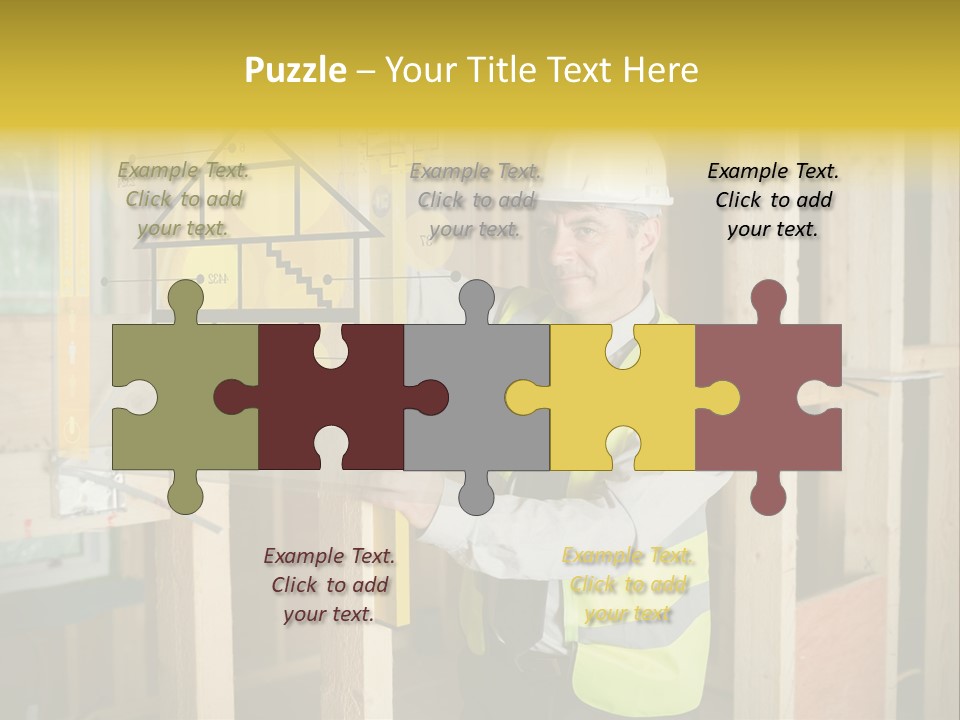 Examining Worker Yellow PowerPoint Template