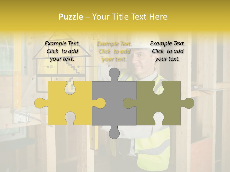 Examining Worker Yellow PowerPoint Template