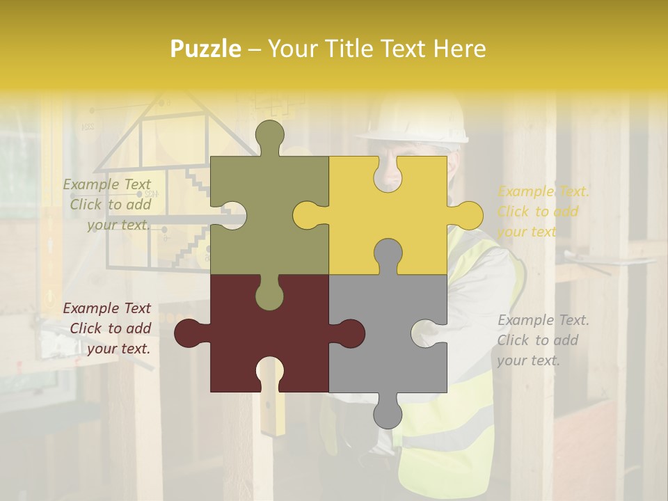 Examining Worker Yellow PowerPoint Template