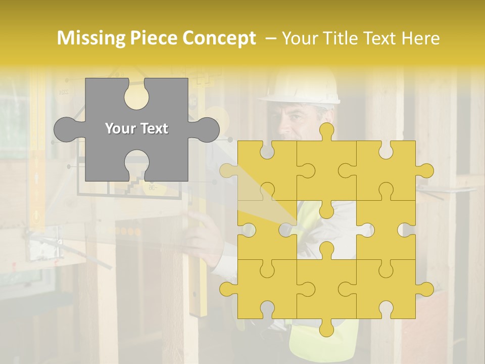 Examining Worker Yellow PowerPoint Template