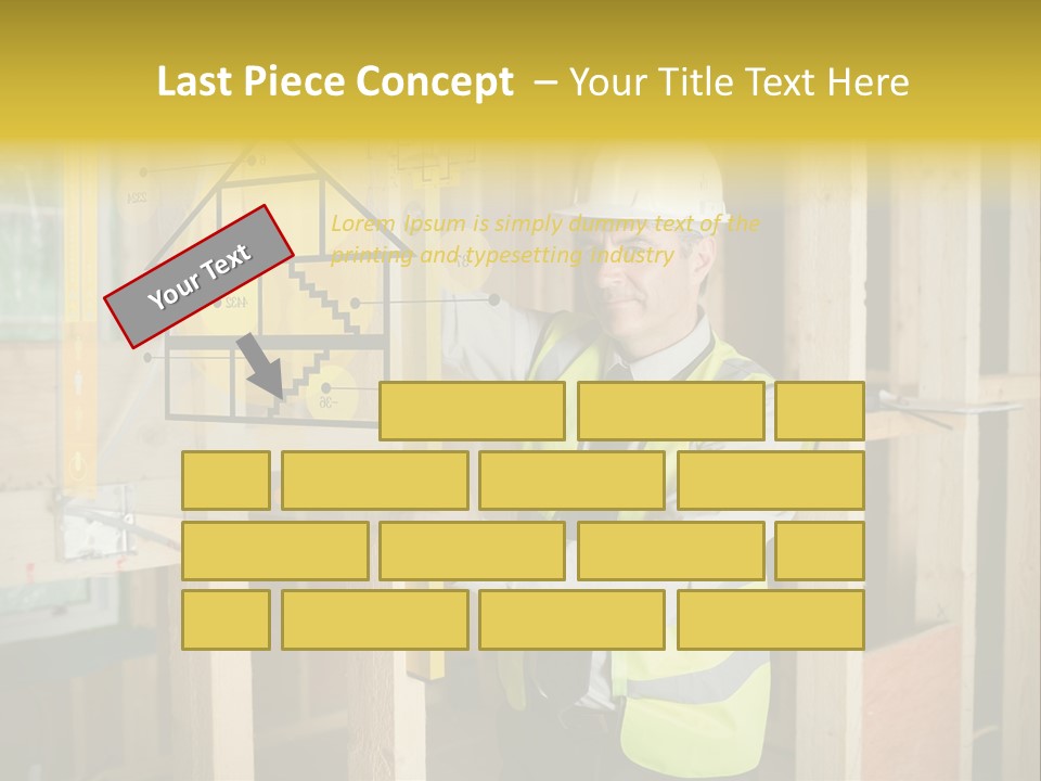 Examining Worker Yellow PowerPoint Template