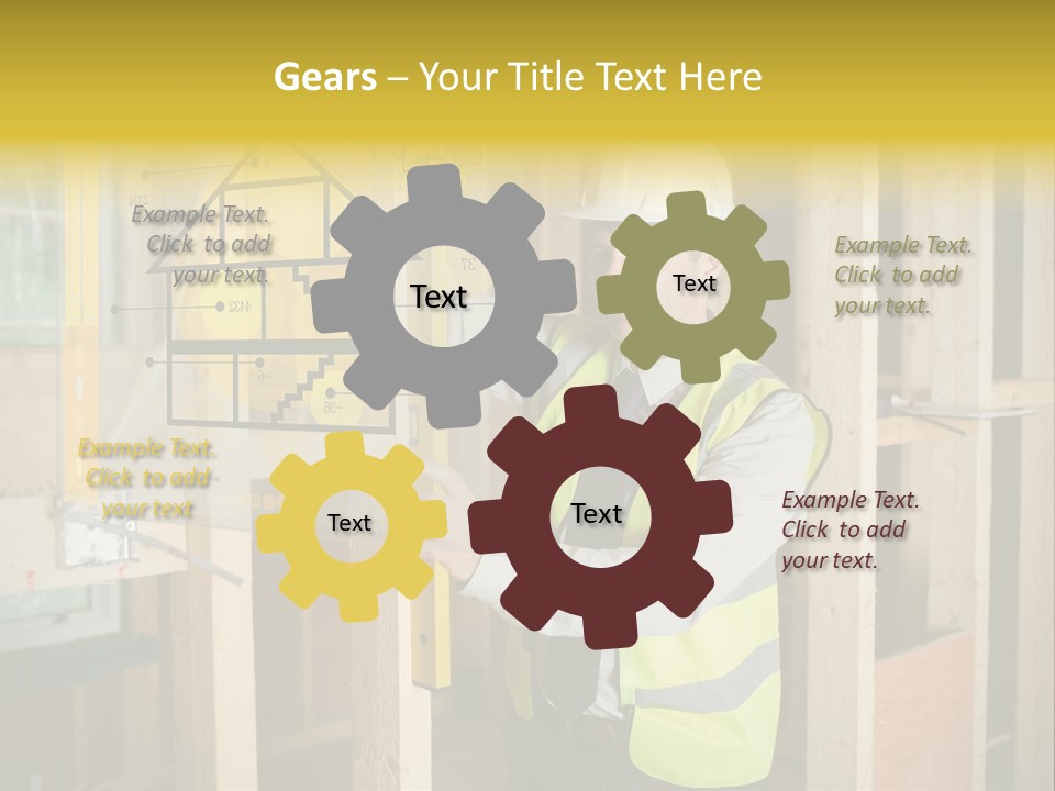 Examining Worker Yellow PowerPoint Template