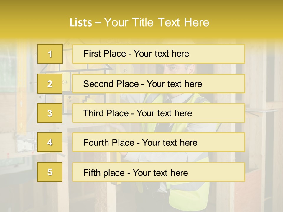 Examining Worker Yellow PowerPoint Template