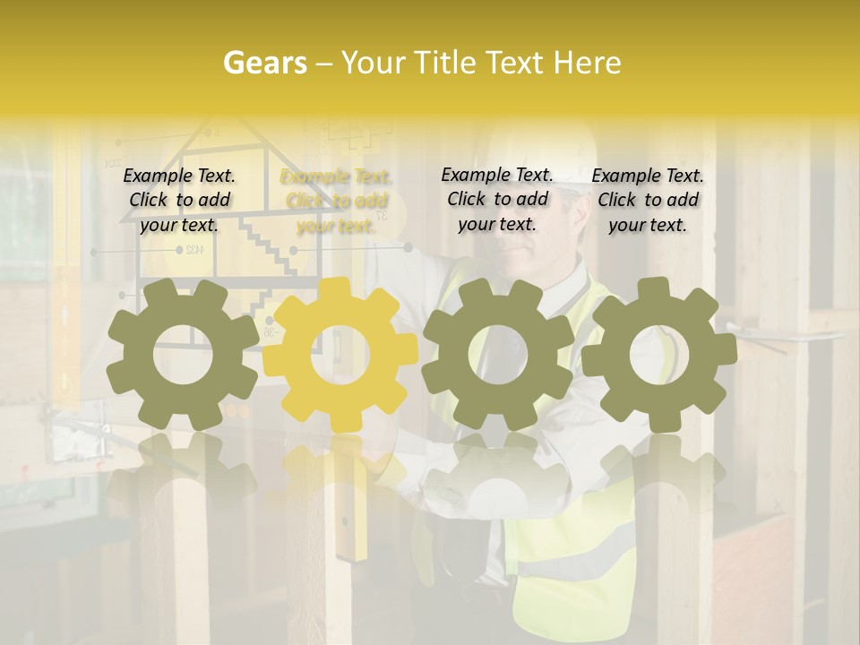 Examining Worker Yellow PowerPoint Template