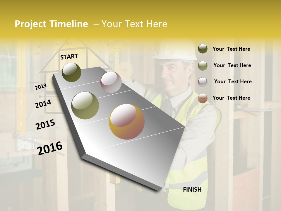 Examining Worker Yellow PowerPoint Template