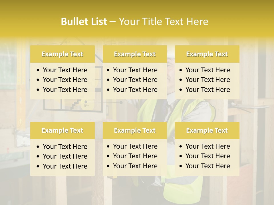 Examining Worker Yellow PowerPoint Template