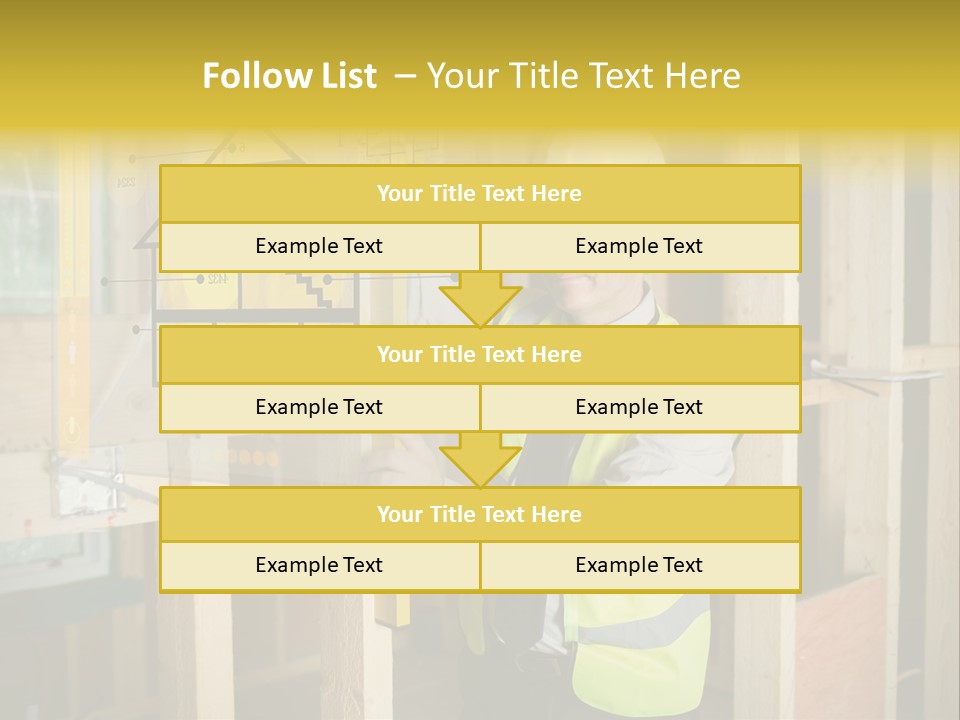 Examining Worker Yellow PowerPoint Template