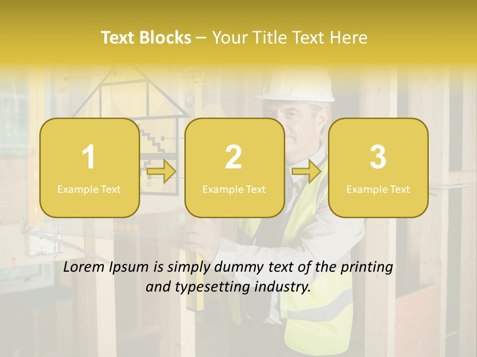 Examining Worker Yellow PowerPoint Template