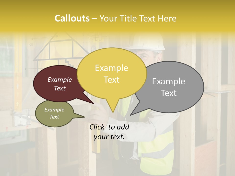 Examining Worker Yellow PowerPoint Template