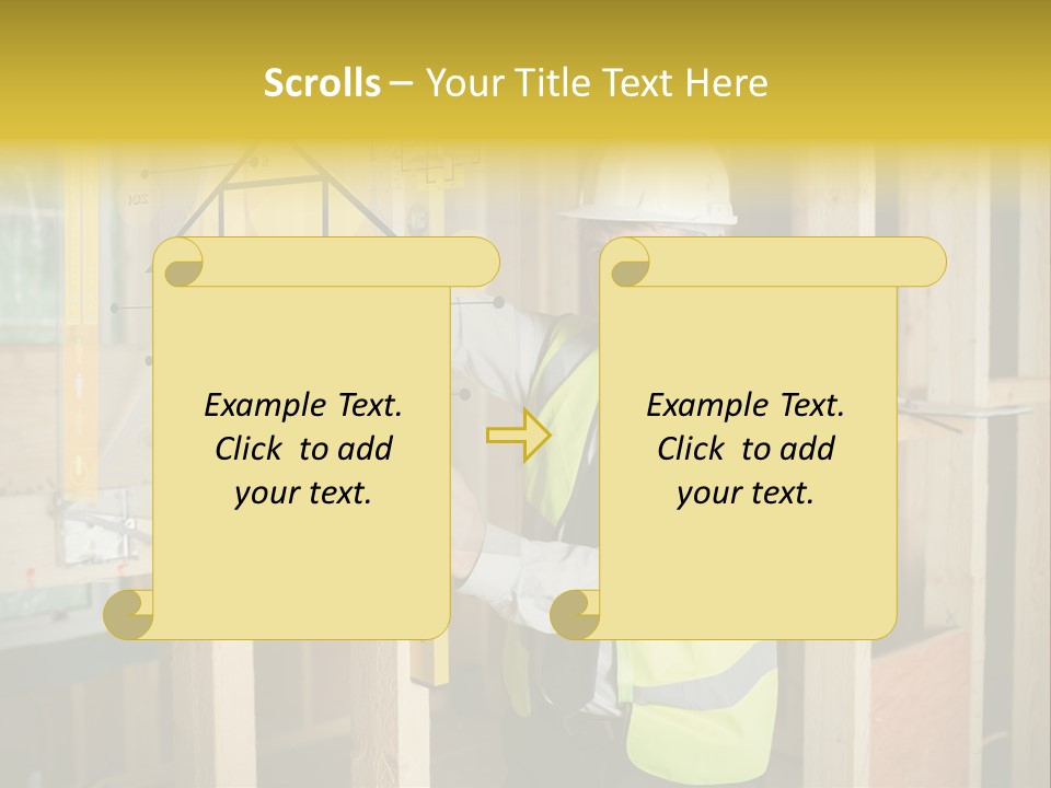 Examining Worker Yellow PowerPoint Template