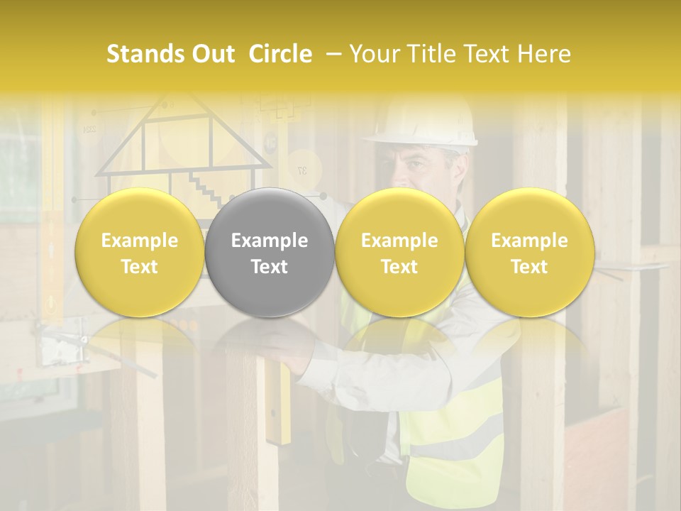 Examining Worker Yellow PowerPoint Template