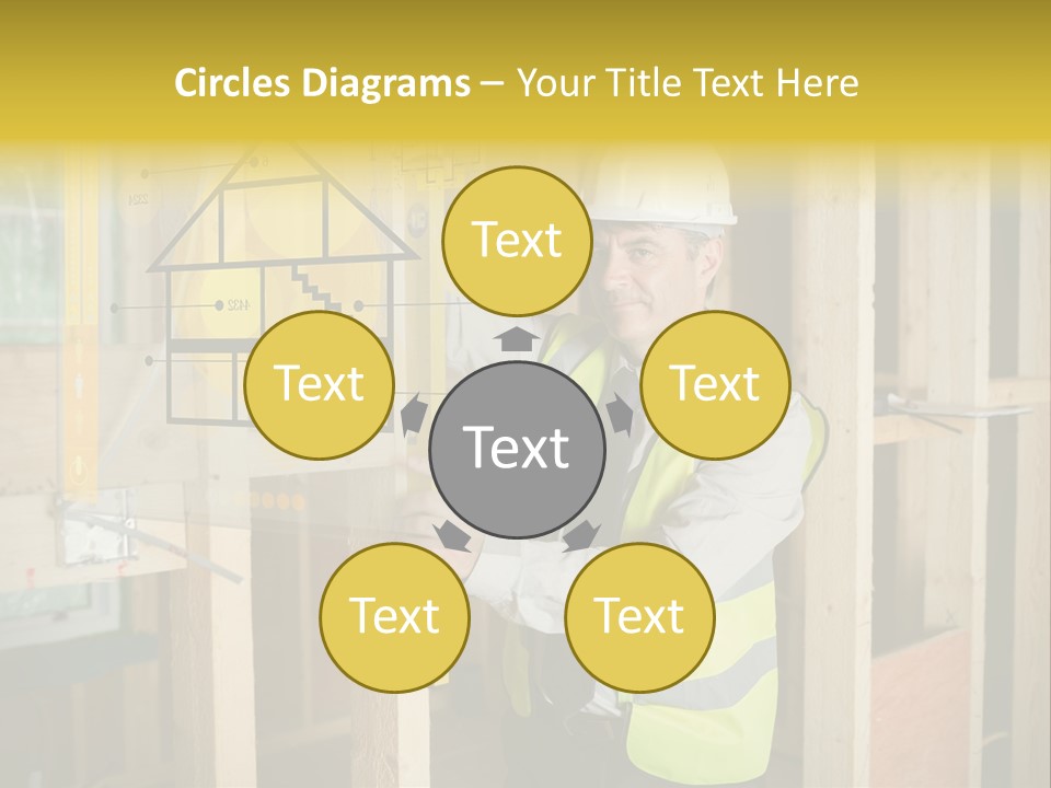 Examining Worker Yellow PowerPoint Template