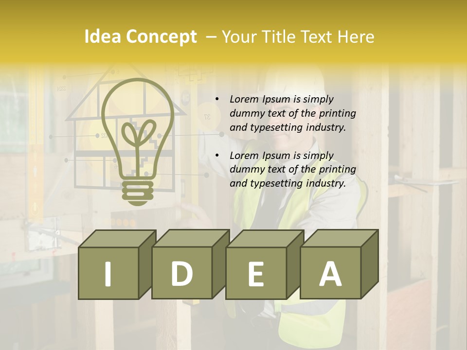 Examining Worker Yellow PowerPoint Template