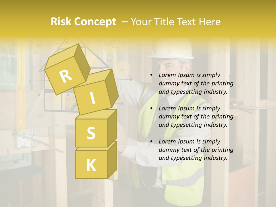 Examining Worker Yellow PowerPoint Template