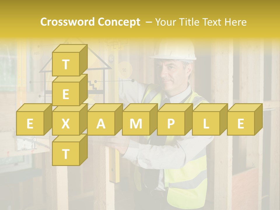 Examining Worker Yellow PowerPoint Template