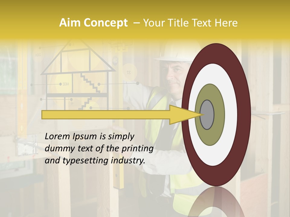 Examining Worker Yellow PowerPoint Template
