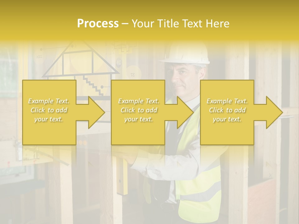 Examining Worker Yellow PowerPoint Template