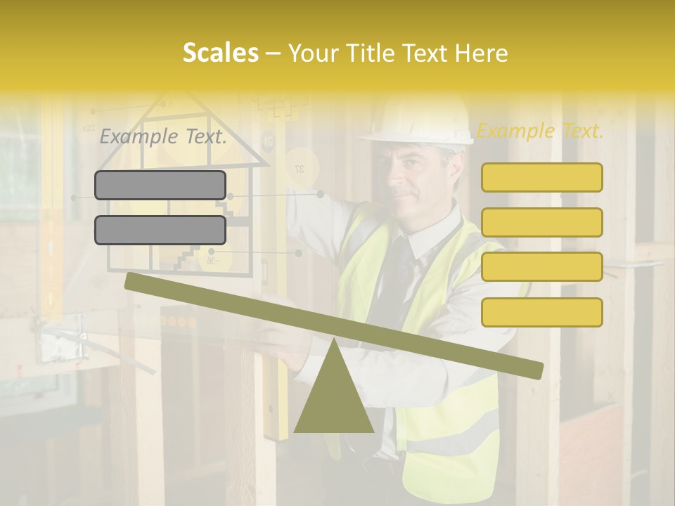 Examining Worker Yellow PowerPoint Template