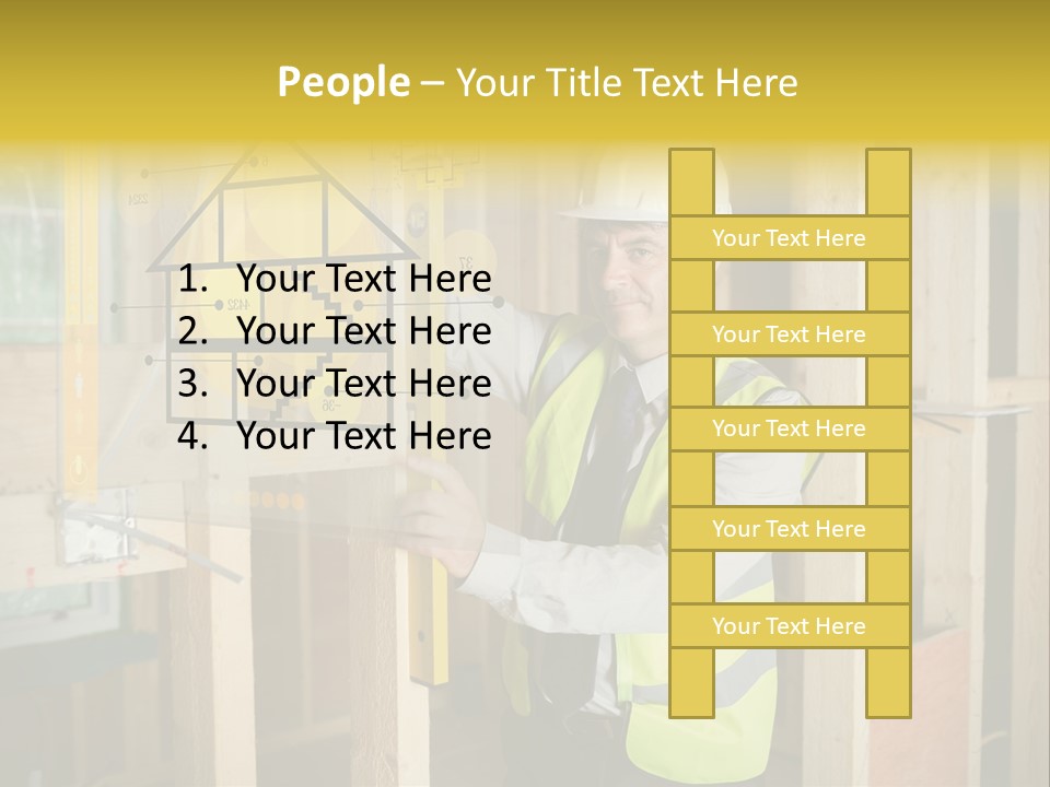 Examining Worker Yellow PowerPoint Template
