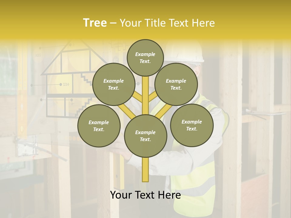 Examining Worker Yellow PowerPoint Template