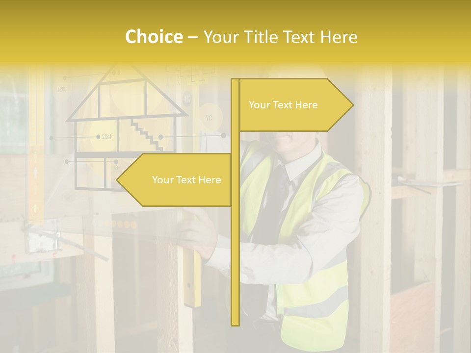 Examining Worker Yellow PowerPoint Template