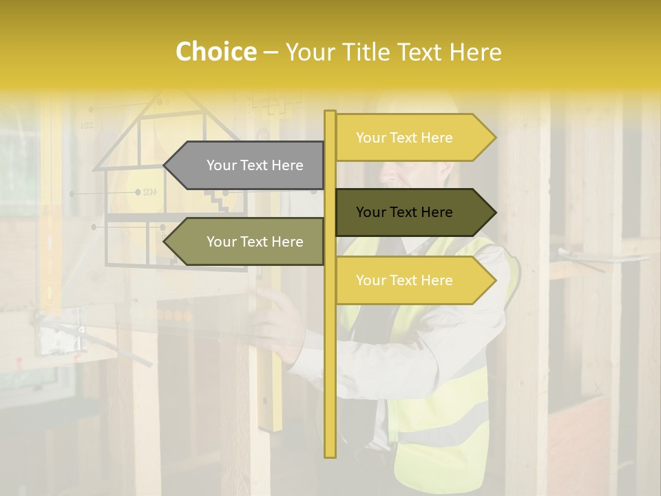 Examining Worker Yellow PowerPoint Template